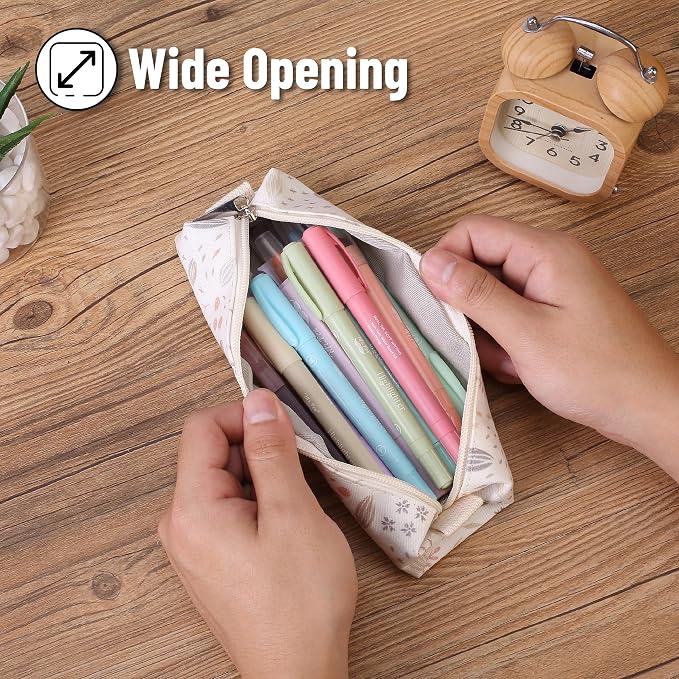 Mr. Pen- Cute Pencil Case Pouch, Multipurpose Canvas Bible Pencil Pouch | Smooth Zipper, Premium Material, Neat Stitches, Ideal for Stationery, Cosmetics, Electronics, School, Office, Travel