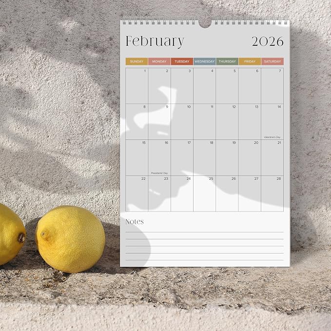 Beautiful 2026 Wall Calendar - Runs from January 2026 until July 2027 - Large 15" x 10" Office Wall Calendar for Easy Organizing