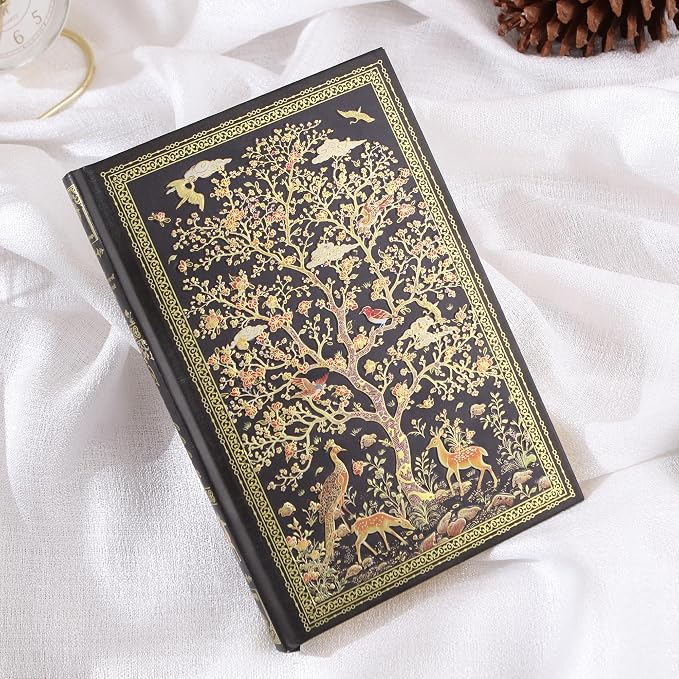 Hardcover Notebook Journal with 224 Pages, A5 Lined Journal with 100 GSM Premium Thick Paper for Smooth Writing, Aesthetic Foil Embossed Tree of Life Notebook Journal, Elegant Journal for Men & Women