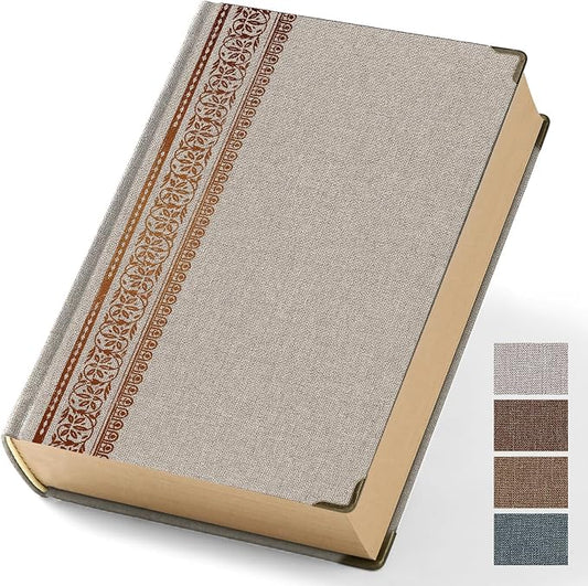 Vintage Hardcover Blank Notebook A5 Journal - 384 Pages 100 GSM Thick Kraft Paper Writing Journal for Men & Women Gray 5.51" x 8.50"