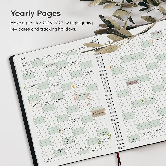 Academic Planner 2026-2027 - Hourly 2026-2027 Planner Weekly and Monthly - Appointment Book with Flexible Cover, Twin-Wire Binding - Simple Design for Productivity, June 2026 - July 2027. 8.5 x 11