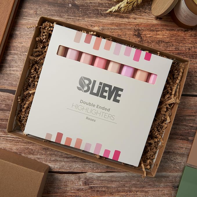 BLIEVE Bible Highlighters No Bleed Through, Pastel Colors, Dual Tip, 8 Pack | Aesthetic Cute Highlighters, Chisel Tip & Fine Point For Bible & Journaling, Back To School Supplies