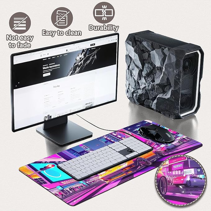 Gaming Mouse Pad - (31.5"×11.8") Sports Car Large Mouse Pads for Desk - Desk Mat for Keyboard and Mouse with Non-Slip Base, Desks Pad Matfor Game/Office & Home
