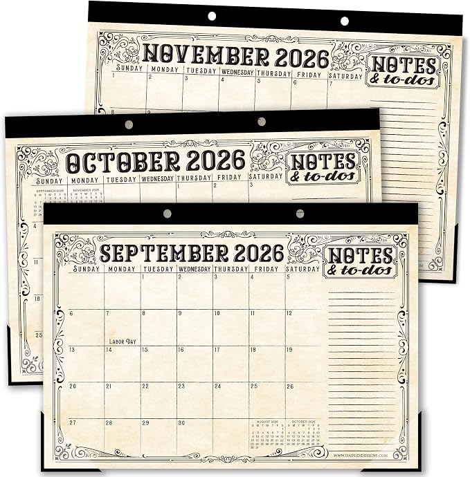 Hadley Designs Large Teacher Desk Calendar 2026-2027 - Desktop Calendar 2026, 18-Month Academic Desk Calendars for School, Home & Office, Cute Classroom Must Haves, Back to School Teacher Gifts