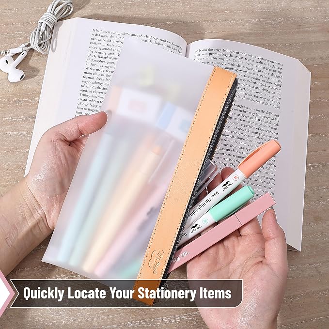 Mr. Pen- Clear Pencil Pouch, 8.50"x4.25", 3 Pack, Durable TPU Material | Medium Water-Resistant Pencil Bags with Smooth Zipper, Multipurpose Clear Pouch for Stationery, School, Office
