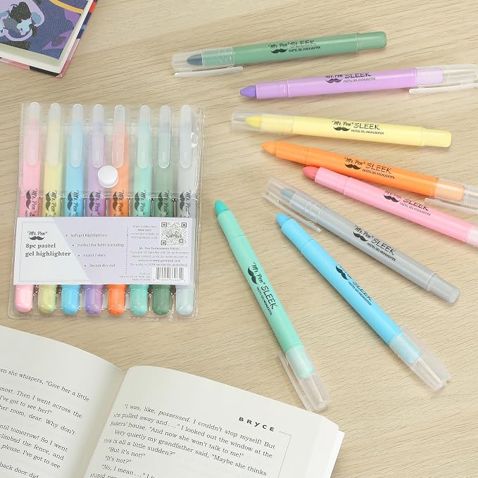 Mr. Pen- No Bleed Gel Highlighters, Assorted Colors, 8 Pack | Bible Highlighters and Pens No Bleed, Bible Markers for Study, Journaling, School Supplies and Accessories