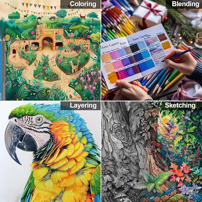 Yagol Colored Pencils for Adult Coloring Books, 72 Color Pencil Set, Soft Core Color Pencils for Adult Coloring Book, Coloring Pencils for Adults - Drawing, Sketching, Blending & Shading-Art Supplies.