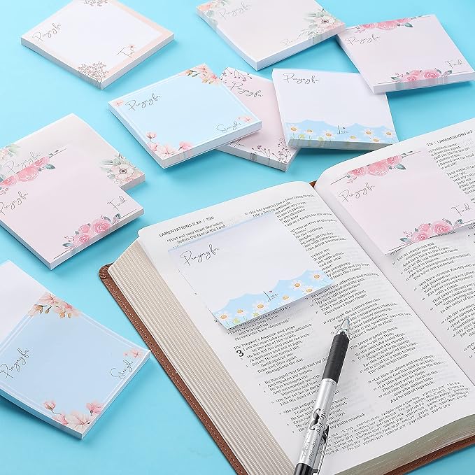 Mr. Pen- Floral Sticky Notes, 3"x3", 12 Pads, 700 Sheets, Colorful | Sticky Notes Bulk, Self-Stick Note Pads, Perfect for Office, School, Home, Study & Organization