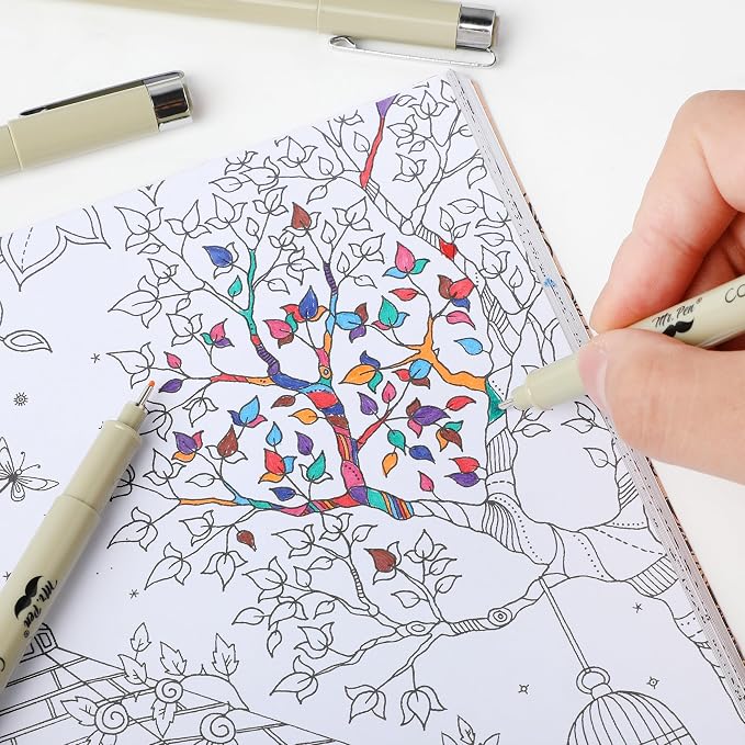 Mr. Pen- 0.5mm Micro Fine Point Pens, 8 Pack, Colorful Ink, Waterproof | Acid-Free, No-Smear Quick-Dry Fineliner Pens for Drawing, Sketching, Bible Journaling, Outlines & Everyday Writing