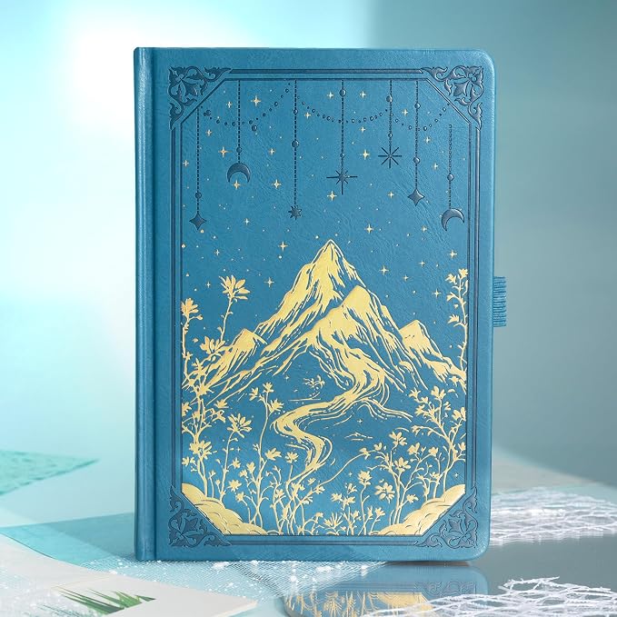 MGGAO Lined Journal Notebook for Women Men, A5 Aesthetic Notebook | 316 Numbered Pages, Golden Edges, Faux Leather, College Ruled, Hardcover, for Writing, Note Taking, School & Office