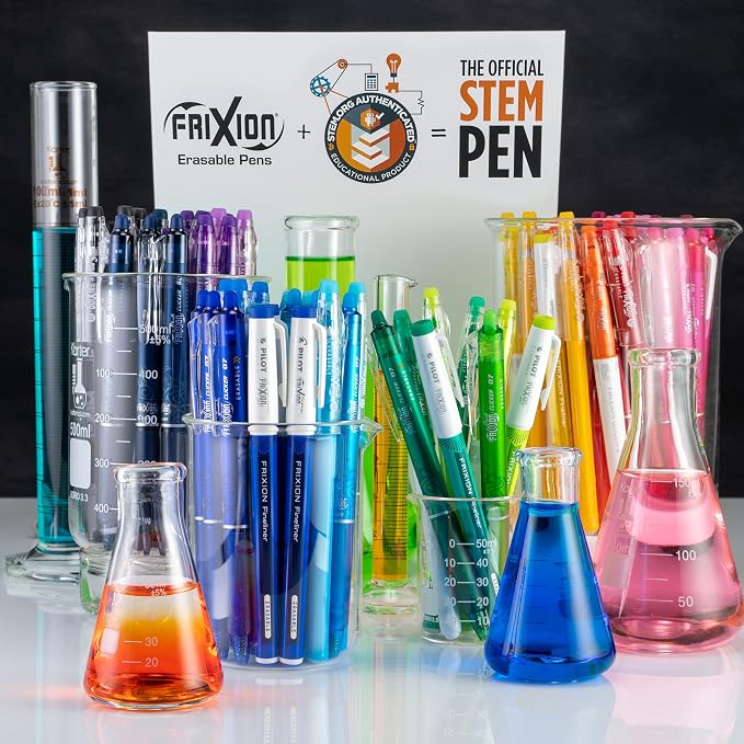 Pilot FriXion Fineliner Erasable Marker Pens, Fine Point 0.7 mm, Pack of 12, Assorted Colors, Erasable Pens - Ideal for School, Journaling, & Office Writing
