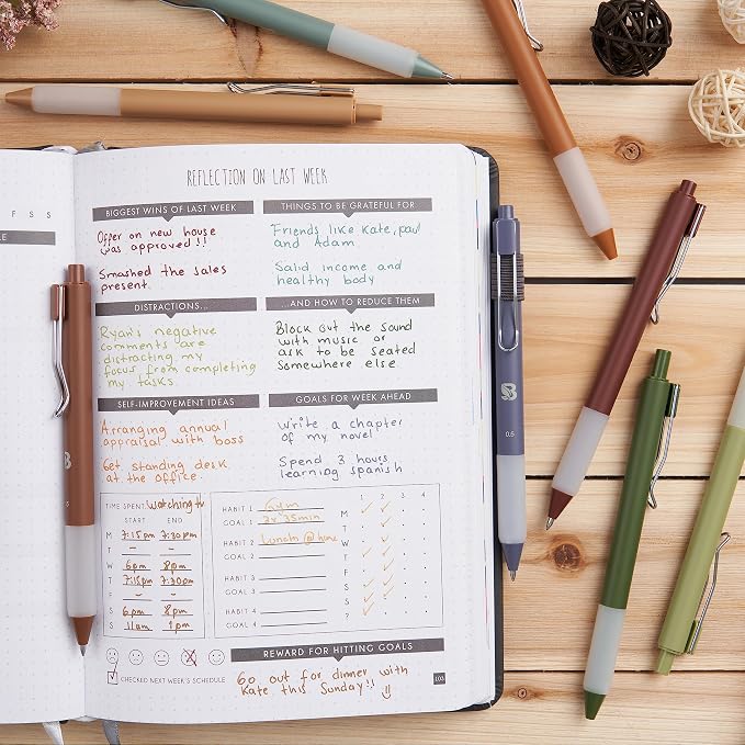BLIEVE Gel Pens - Earthy, Matte Finish, Smooth Writing, No Bleed - For Journaling, Bible Notes, Drawing - Cute School Supplies, 8 Pack | Fast Dry Ink, Matte Finish, Smooth Writing,No Bleed, For Journaling, Bible Notes, Drawing - Colored Ink