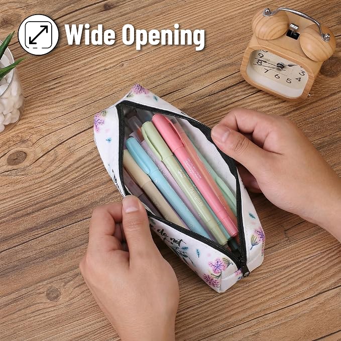 Mr. Pen- Cute Pencil Case Pouch, 2 Pack | Multipurpose Canvas Bible Pencil Pouch, Smooth Zipper, Premium Material, Neat Stitches, Ideal for Stationery, Cosmetics