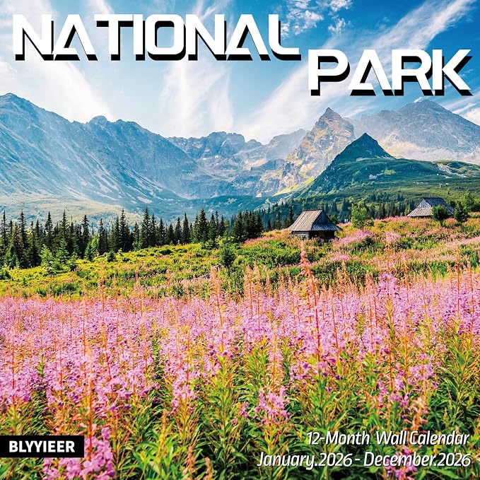 2026 Wall Calendar NATIONAL PARKS | 12 Month Hangable Nature Calendars | 12" x 24" (Open) | Thick & Sturdy Paper for Organizing & Planning | Giftable | NATIONAL PARK