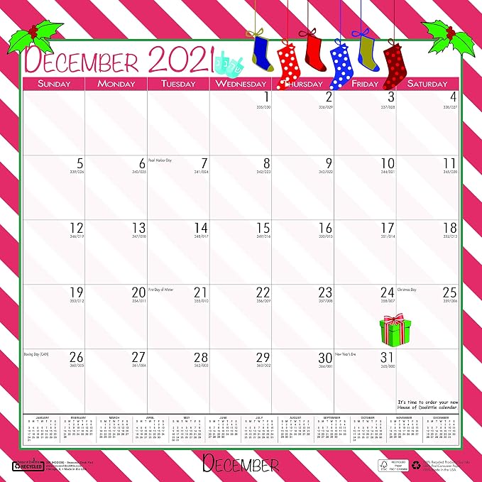 House of Doolittle 2021 Monthly Wall Calendar, Seasonal, 12 x 12 Inches, January - December (HOD338-21)