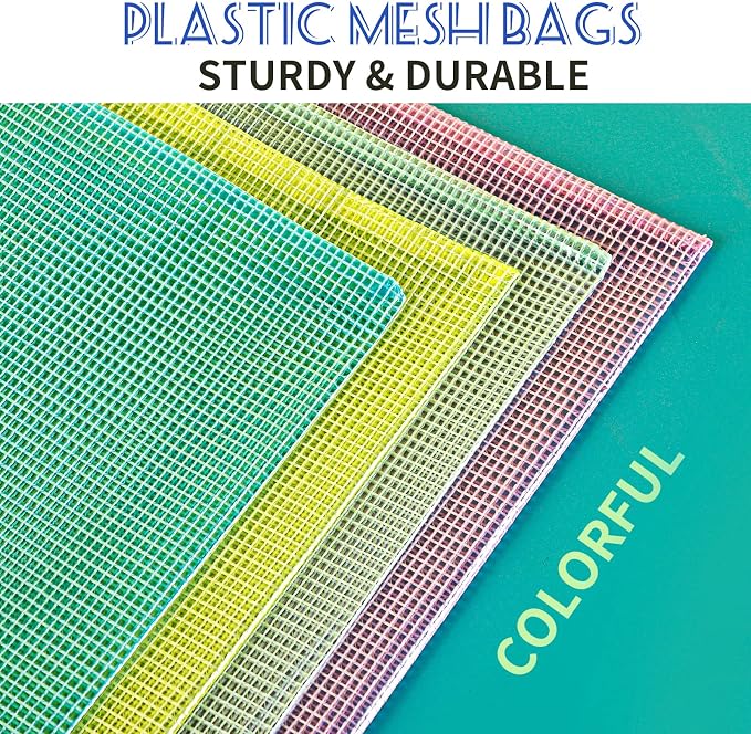 LEOBRO Mesh Zipper Pouch Bags, 13.2"x 9.2" Zipper Pouch, 4 pcs Mesh Bags, Storage Bags Pouch for Organization Toy Puzzles Board Game Travel, File Jackets & File Pockets