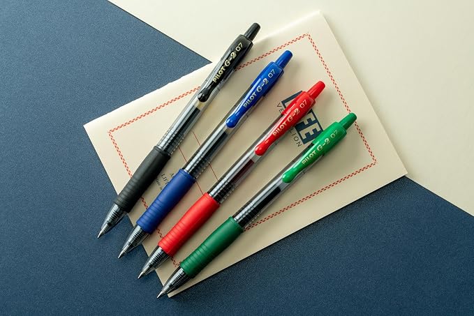 Pilot G2 Pens, Premium Refillable And Retractable Gel Ink Pens Fine Point 0.7mm, Assorted Colors, 5-Pack