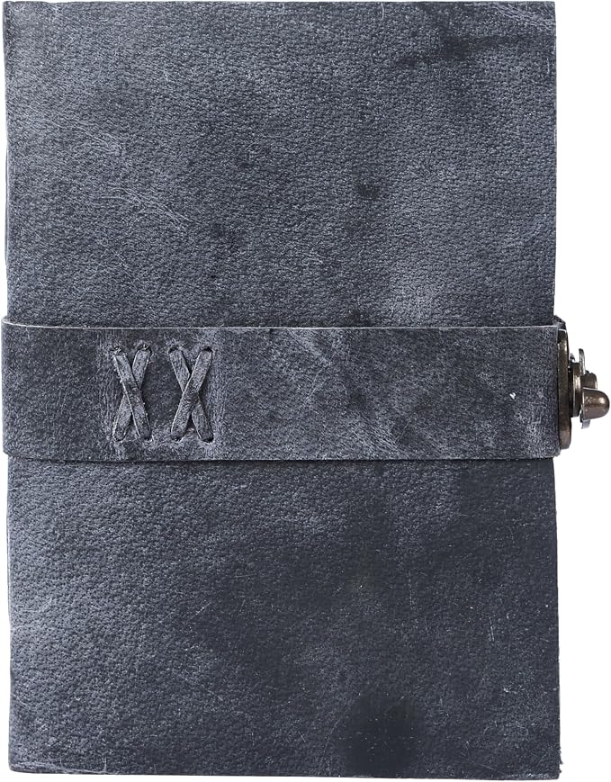 Vintage Leather Journal Handmade Buffalo Deckle Edge Paper – Leather Bound Journal for Women Men Vintage C-Lock Closure Ideal for Writing & Travel for Artists