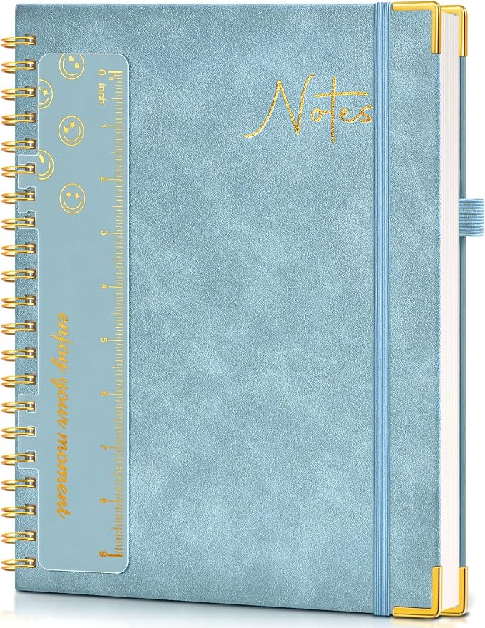 Blank Spiral Notebook Journal 8.5” x 11”, A4 Large Hardcover Sketch Book for Women Men, 100 GSM Blank Paper Drawing Notebook, Spiral Bound Sketchbook for Sketching School Work Note Taking, Blue