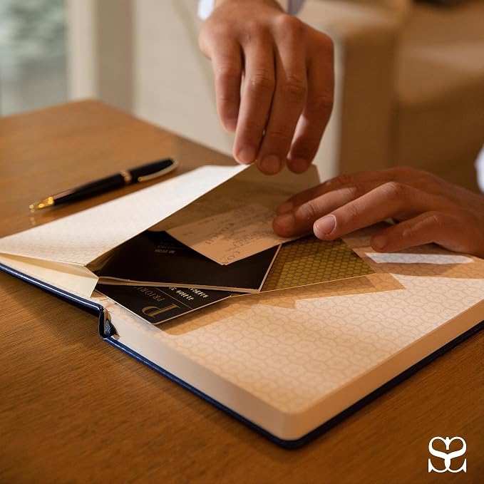 SETTINI® Hardcover Lined Journal Notebook A5 120 GSM Lay-Flat, Mocha Brown | lay-flat binding, 120 GSM thick paper, A5, lined, ribbon bookmark, elastic closure, for men