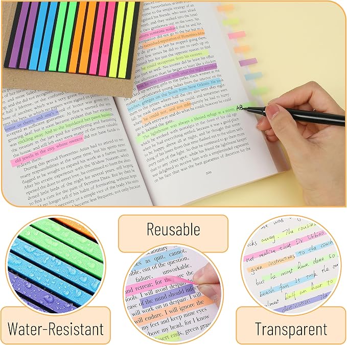 Mr. Pen- Transparent Bible Highlighter Tape and Sticky Note Set, 331 Pcs | Sticky Note Tabs, Sticky Index Tabs, Highlighter Strips, Highlight Strips for Books, Sticky Notes Transparent
