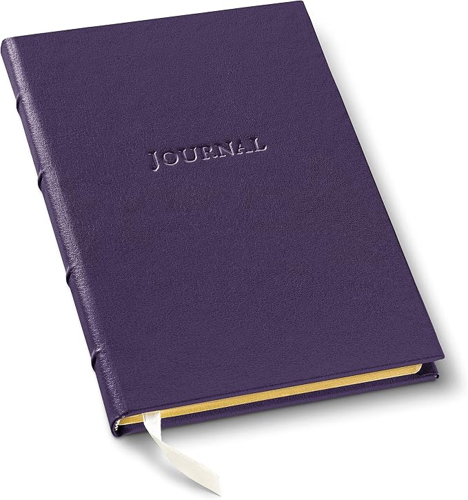 Gallery Leather Journal Notebook - 192 Pages, Hardcover, For Men and Women | For Writing, Work & Travel, Handcrafted - Camden Violet - 8 x 5.5, Desk Hardcover