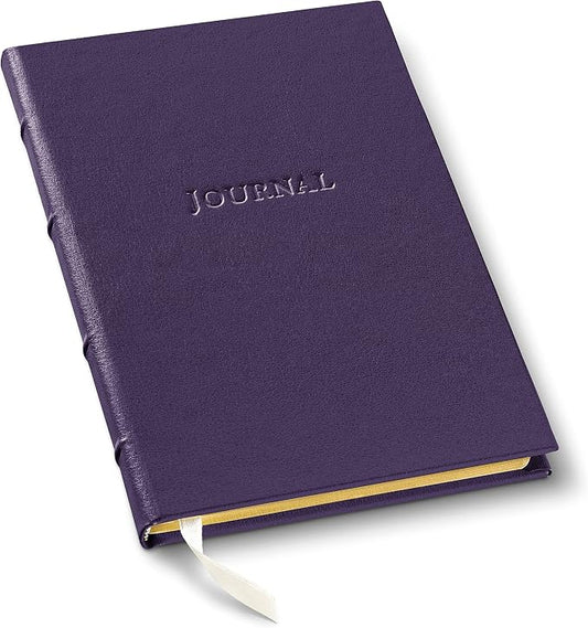 Gallery Leather Journal Notebook - 192 Pages, Hardcover, For Men and Women | For Writing, Work & Travel, Handcrafted - Camden Violet - 8 x 5.5, Desk Hardcover