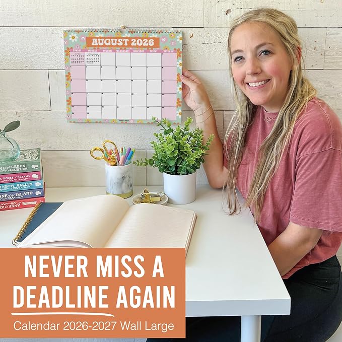 2026 Calendar Wall - 2026 Wall Calendar Large, 18-Month Hanging Calendars for School, Home & Office, Academic Monthly Calendar from January 2026 to June 2027, Back to School Teacher Gifts