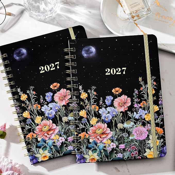 2027 Planner, 2027 Planner Weekly and Monthly, Jan 2027-Dec 2027, Hardcover | 12 Monthly Tabs,Elastic Closure,Twin-Wire Binding, Holiday Reminders, Back Pocket, Premium Paper,for School Office,6.5"x8.5"