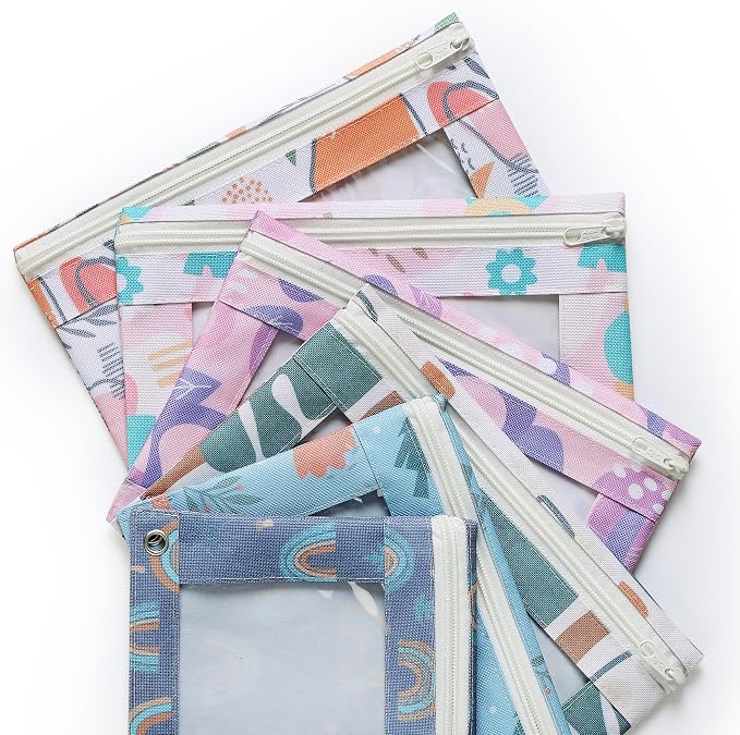 Mr. Pen- Pencil Pouch for 3 Ring Binder, 2 Pack, 10"x6.75", Smooth Zipper | Clear Window, Large Capacity Pencil Case with 3 Reinforced Grommets for School, Office, Supplies Storage | Clear Window, Large Capacity Pencil Case with 3 Reinforced Grommets f...