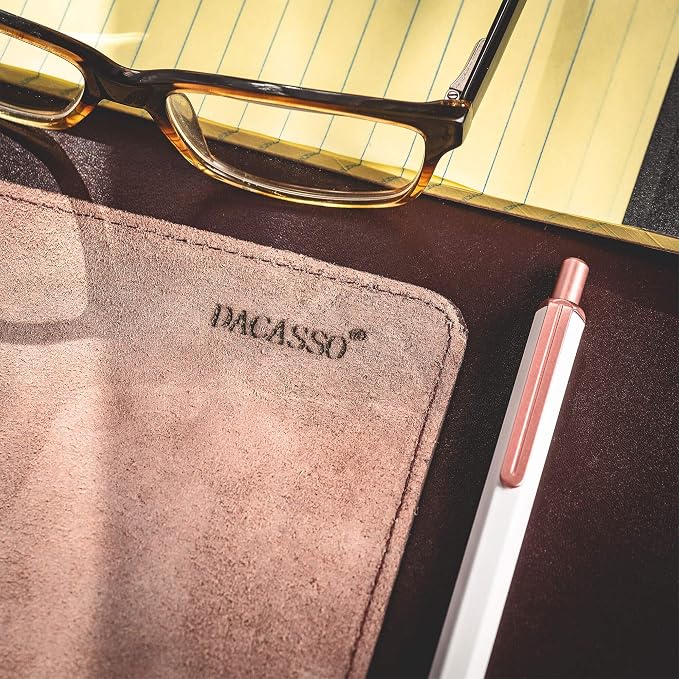 DACASSO Bonded Leather No Core Rollable Desk Mat/Pad - Luxury Leather Desk Blotter for Writing - Executive Desk Surface Protector - (Dark Brown, 32” x 15”)