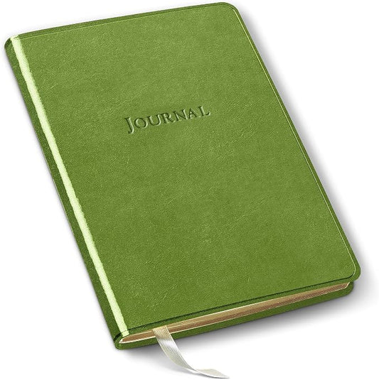 Gallery Leather Journal Notebook - 192 Pages, Softcover, For Men and Women, For Writing, Work & Travel, Handcrafted - Acadia Lime - 8 x 5.5, Desk Lined