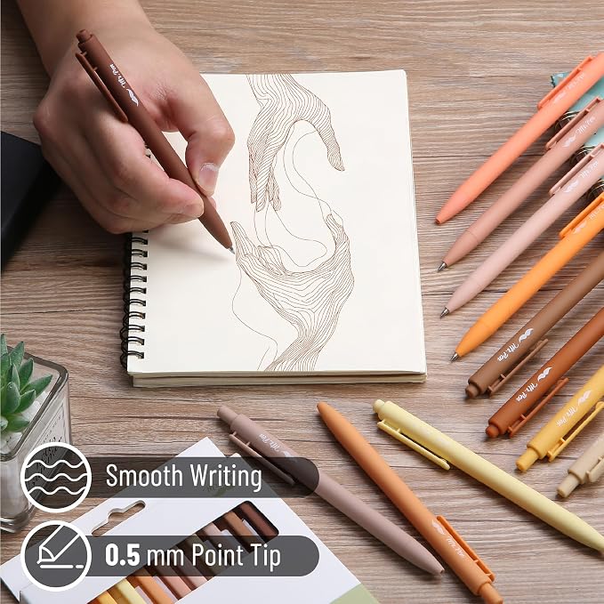 Mr. Pen- Retractable Gel Pens, 12 Pack, Assorted Color Ink | Fine Point 0.5mm, Fast Dry, Smooth Writing, Cute Pens for Drawing, Writing Planner and School Supplies