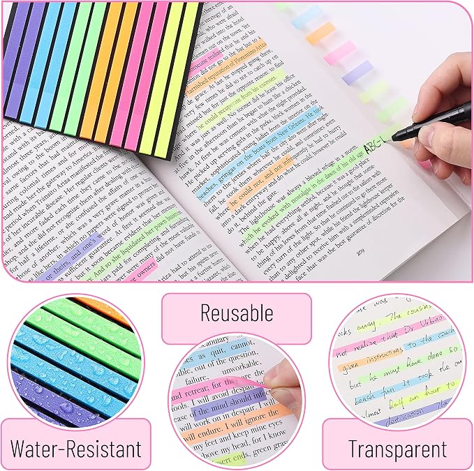 Mr. Pen- Transparent Bible Highlighter Tape and Sticky Note Set, 331 Pcs | Sticky Note Tabs, Sticky Index Tabs, Highlighter Strips, Highlight Strips for Books, Sticky Notes Transparent