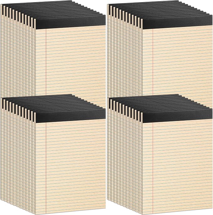 Oleitodh 48 Pack Legal Pads 8.5 x 11 College Ruled Recycled Note Pads | 30 Sheets Per Pad, Thick Paper, Micro-Perforated, Smooth Writing, Office, School, Home, Meetings, Note Taking