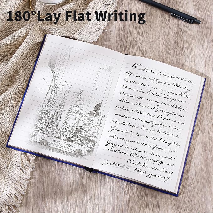 Hardcover Notebook Journal with 224 Pages, A5 Lined Journal with 100 GSM Premium Thick Paper for Smooth Writing, Aesthetic Foil Embossed Fine Art Bookcase Notebook Journal for Women & Writers