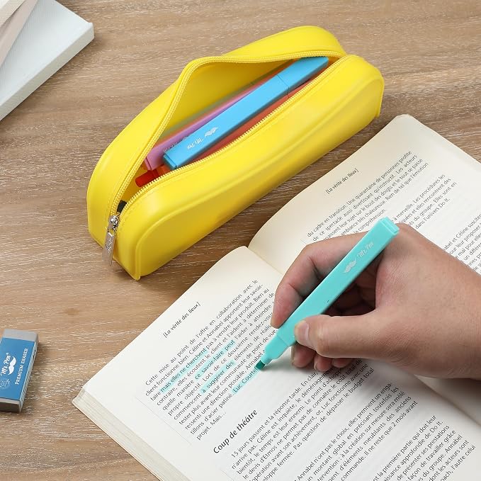 Mr. Pen- Silicone Pencil Case, Aesthetic Pencil Bag for Women, Makeup Pouch | Multifunctional Pouch for Stationery, Cosmetics and Electrical Goods Storage