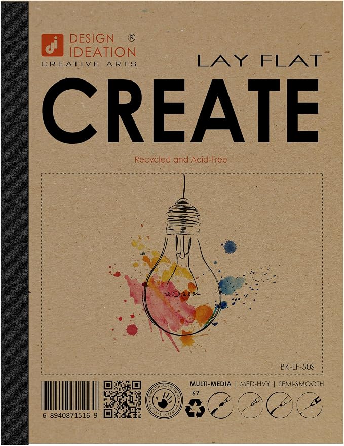 Design Ideation Lay Flat Create. Removable Sheet Sketchbook. Premium Paper. Smart-Bind Reinforced Lay Flat Binding. (8.5" x 11") LF-50100-LS