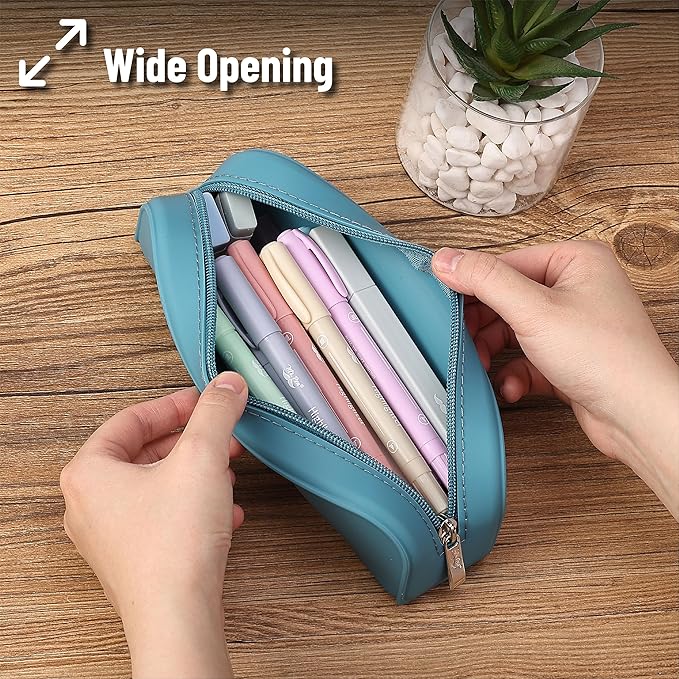 Mr. Pen- Silicone Pencil Case, Aesthetic Pencil Bag for Women, Makeup Pouch | Multifunctional Pouch for Stationery, Cosmetics and Electrical Goods Storage