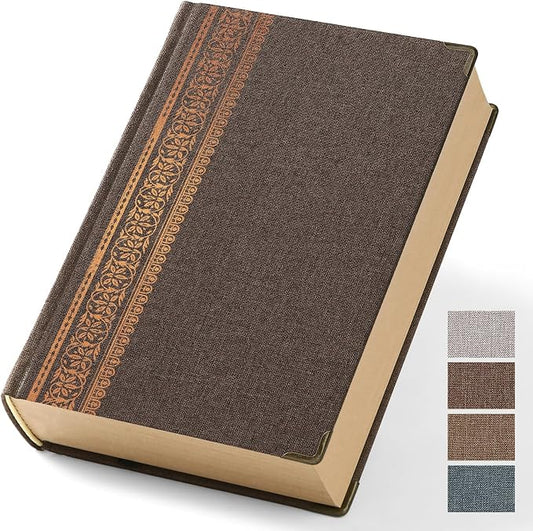 Vintage Hardcover Blank Notebook A5 Journal - 384 Pages 100 GSM Thick Kraft Paper Writing Journal for Men & Women Dark Brown 5.51" x 8.50"