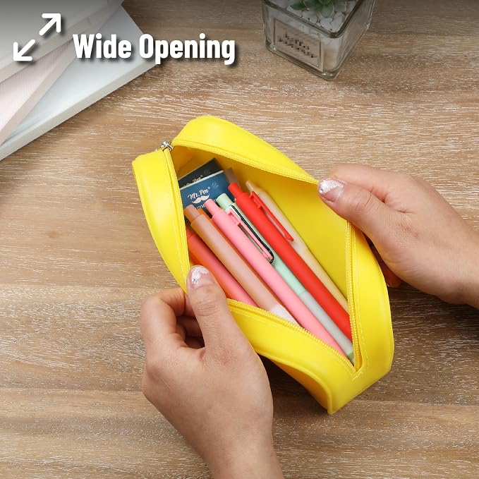 Mr. Pen- Silicone Pencil Case, Aesthetic Pencil Bag for Women, Makeup Pouch | Multifunctional Pouch for Stationery, Cosmetics and Electrical Goods Storage