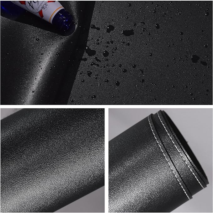 Vyaaa 55" x 24" PU Leather Desk Mat & Large Mouse Pad (Black) | Desk Pad Protector, Waterproof Non-Slip Large Mouse Pad, Laptop Desk Blotter for Office, Home & Gaming
