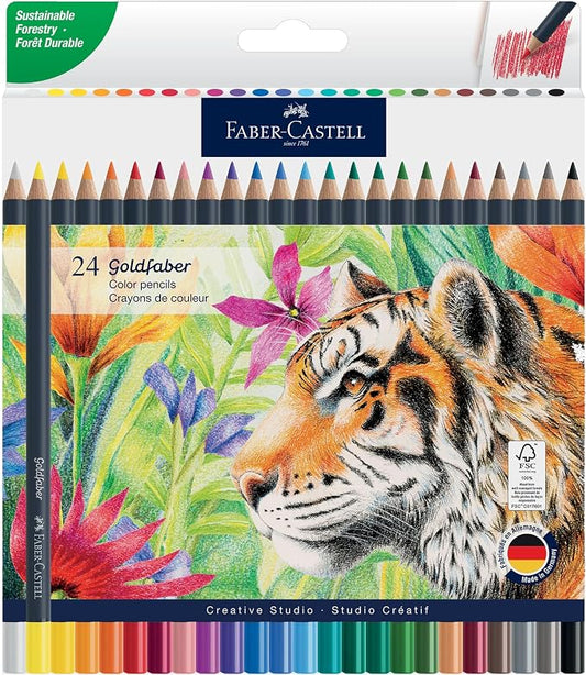 Faber-Castell Goldfaber Colored Pencils, 24 Classic Colors for Artists