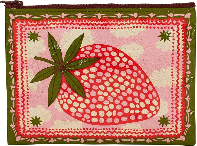 Blue Q Zipper Pouch, Made from 95% Recycled Material, 7.25" h x 9.5" w, Colorful Chunky Zipper