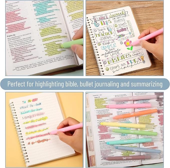 Mr. Pen- No Bleed Gel Highlighters, Candy Colors, 8 Pack | Bible Highlighters and Pens No Bleed, Bible Markers for Study, Journaling, School Supplies and Accessories