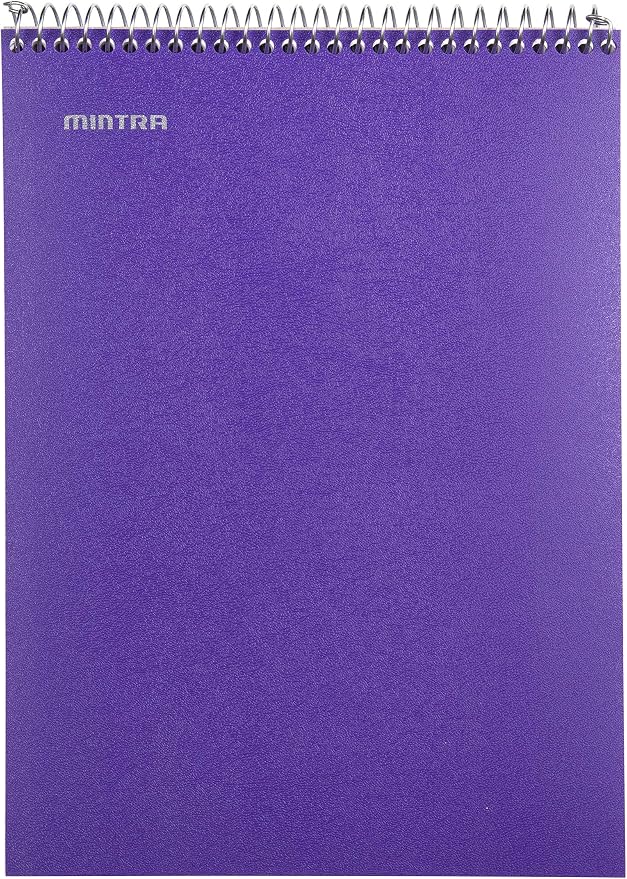 Mintra Office TOP BOUND Durable Spiral Notebooks (Purple, College Ruled 3pk)