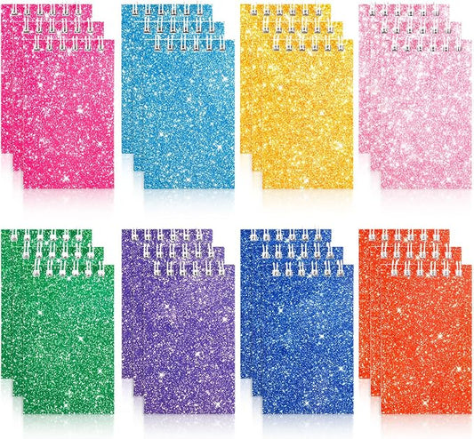 Hooqict 24 Pack Small Pocket Notebook Mini Notepads for Kids Party Favors Small Spiral Notepads Colorful Mini Notebooks Bulk Memo Pads for Work, Office, School, Classroom, 3.9 x 2.4 Inches