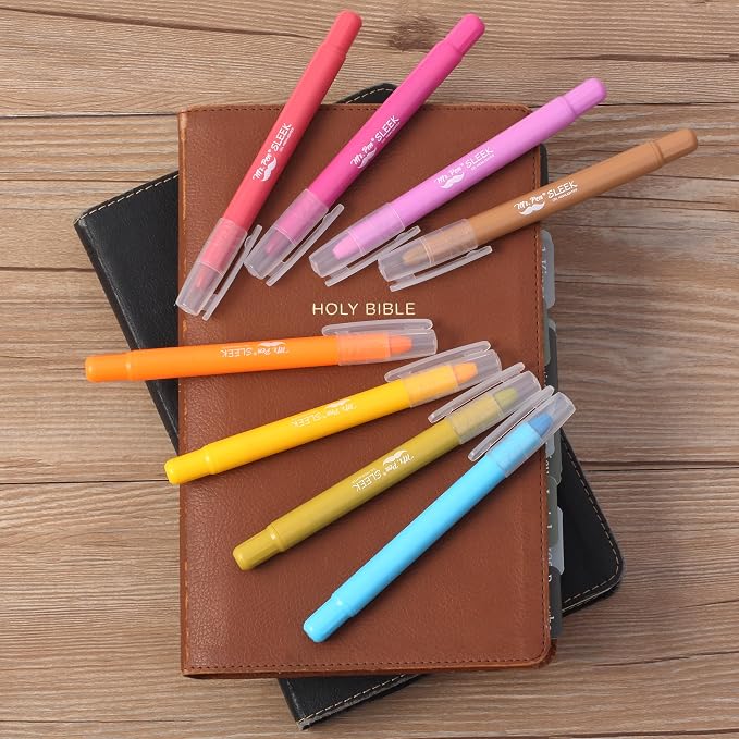 Mr. Pen- No Bleed Gel Highlighters, Dark Sunshine & Smiles, 8 Pack | Bible Highlighters and Pens No Bleed, Bible Markers for Study, Journaling, School Supplies and Accessories