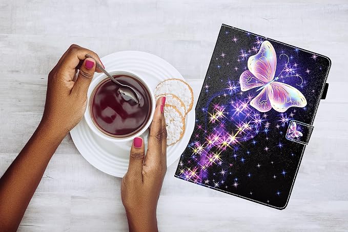 DTangLsm for Amazon Kindle Fire HD 10 Case & Fire HD 10 Plus Case,Butterfly | (13th/11th Generation 2023/2021 Release) 10.1" Slim Folding Stand Folio Cover for Fire HD 10 11th/13th Case, Auto Wake/Sleep