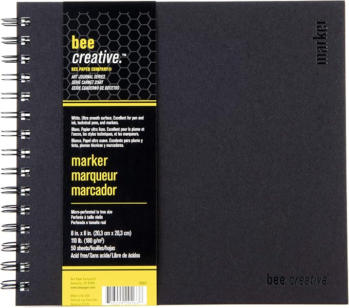 Bee Paper - 8" x 8" Creative Marker Drawing Journal